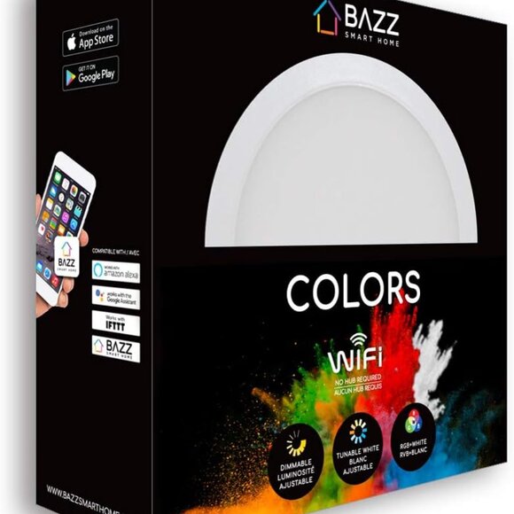 BAZZ Smart Home 6-in Wi-Fi RGB Tunable Slim Disk LED Recessed Fixture Kit-White - Picture 1 of 9